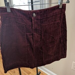 H&M Deep Red Corduroy Skirt
